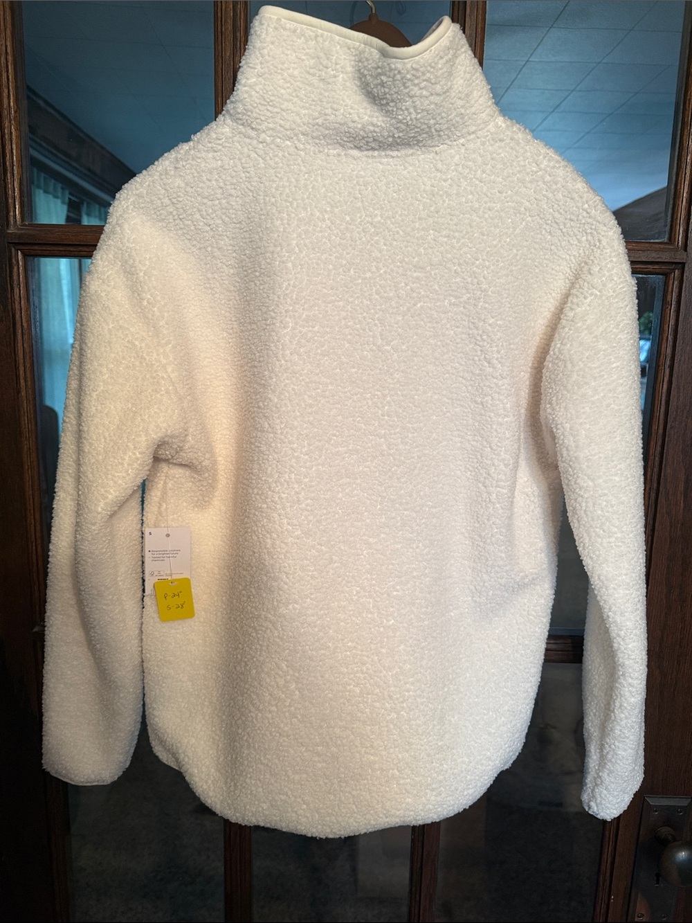 Sonoma Ivory Sherpa Fleece Snap Pullover Sweatshirt S Teddy Outdoor WS5FK020RS1 - Picture 7 of 7